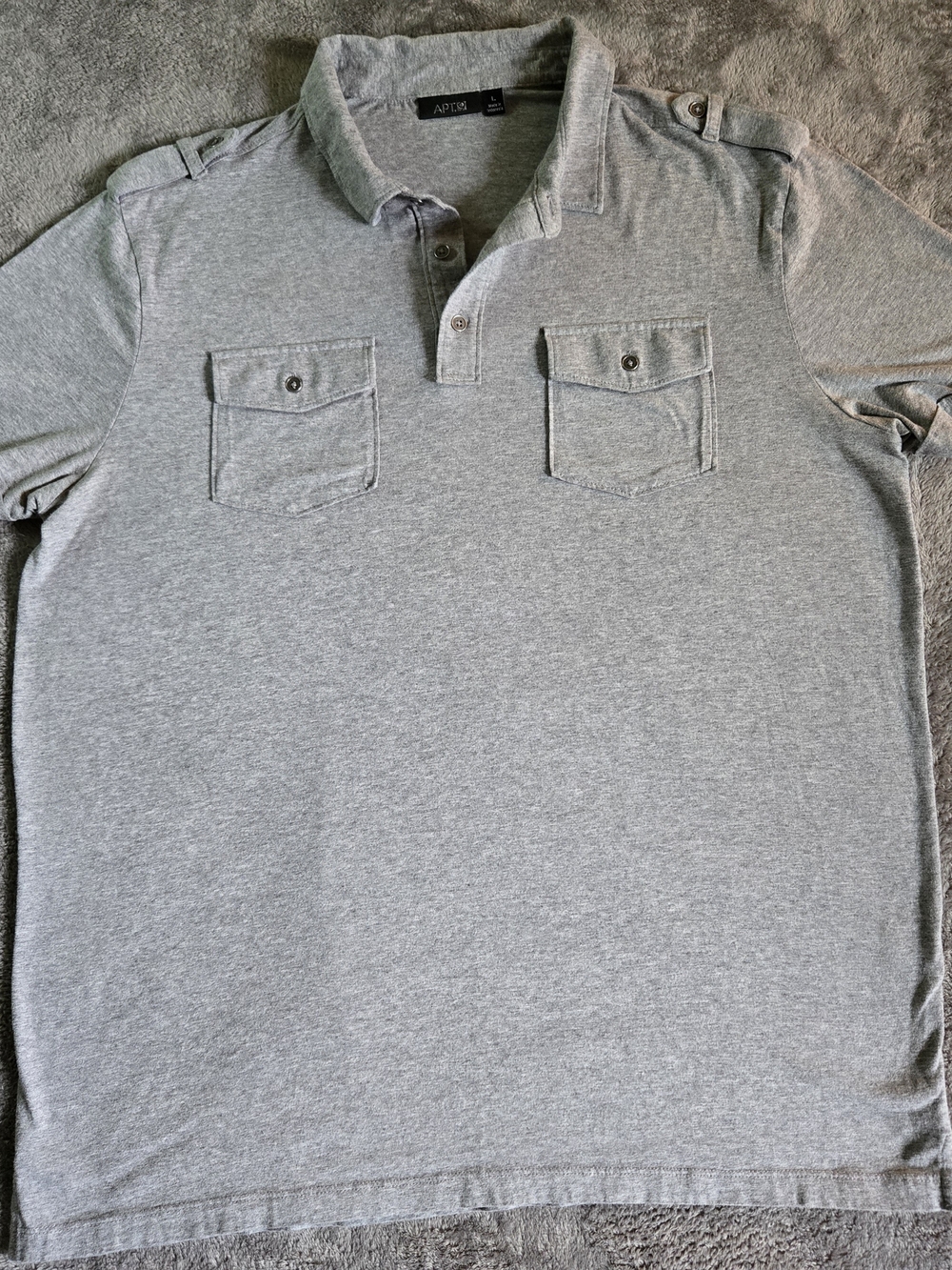 APT. 9 Men's Gray Short-Sleeve Polo Shirt